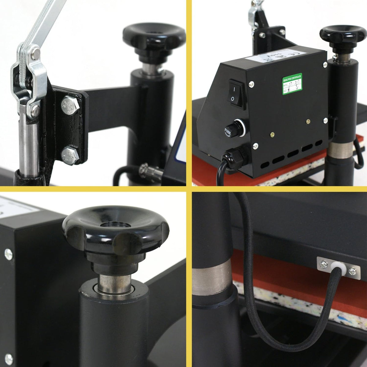 12" X 10" Black Heat Press Machine with 2 Teflon Sheet E57799