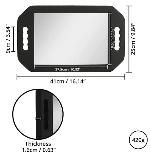 Large Rectangular Hand Mirror with Double Handle X799