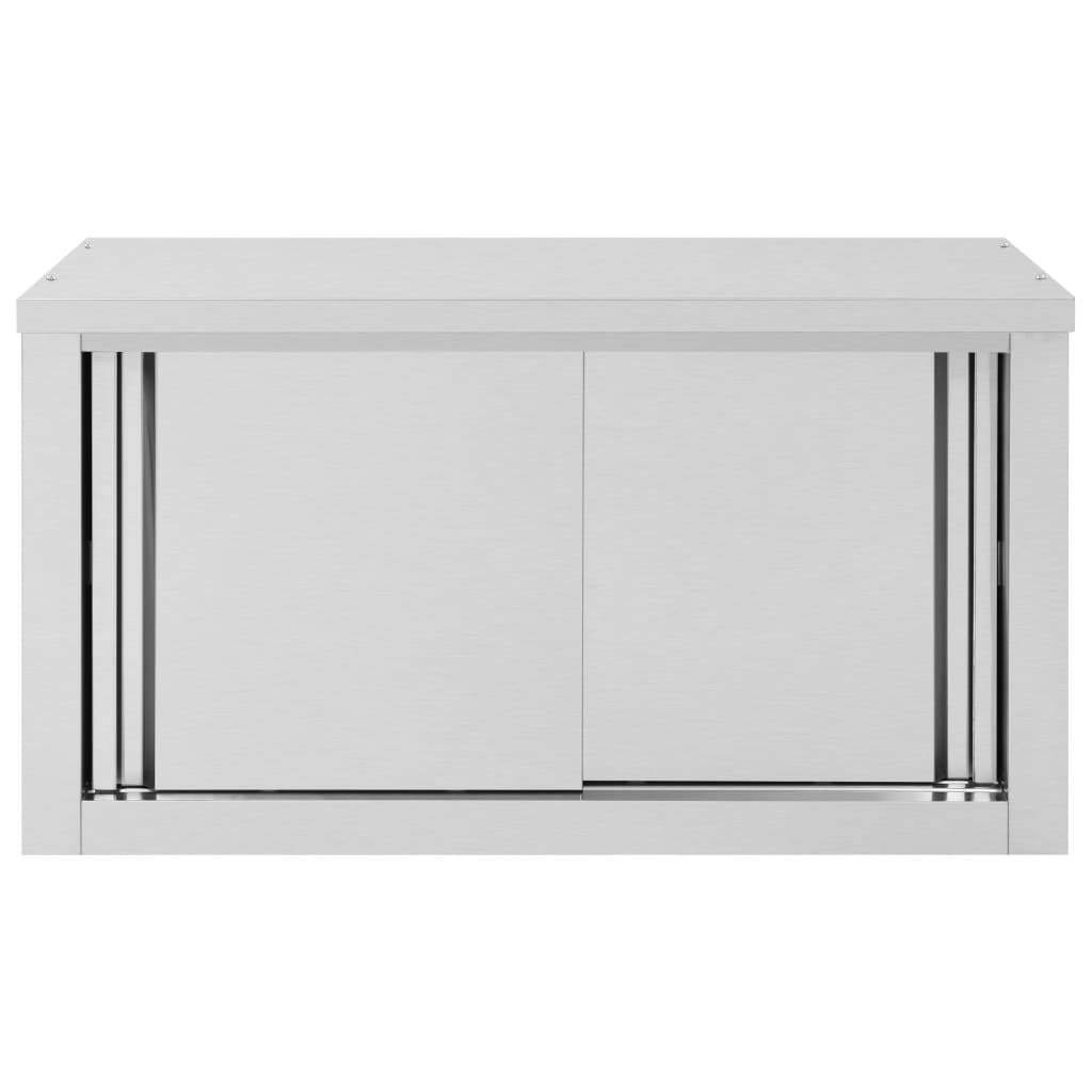 Kitchen Wall Cabinet with Sliding Doors Stainless Steel U246