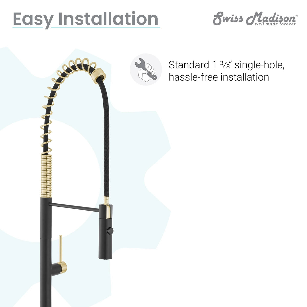 Brushed Gold/Black Pull Out Single Handle Kitchen Faucet L8788