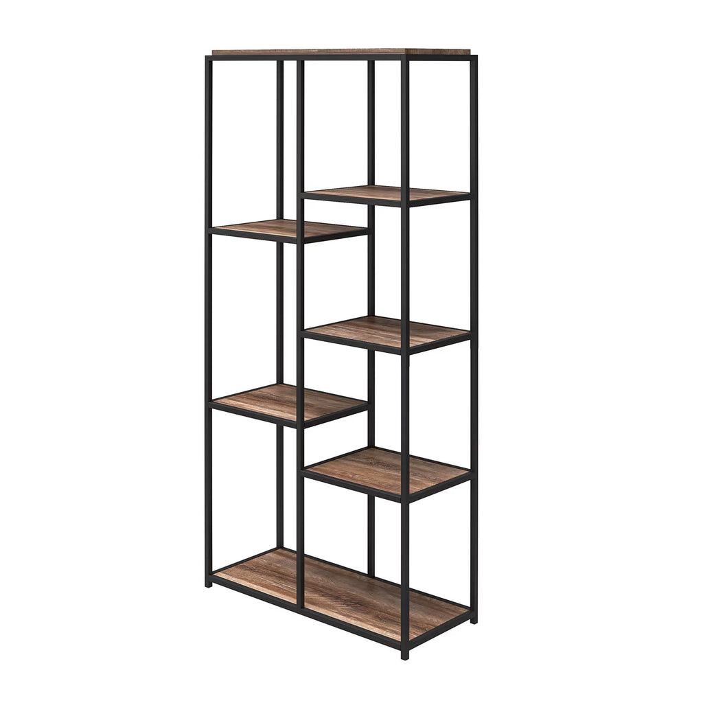 5 Shelf Weathered Oak Bookcase W3350