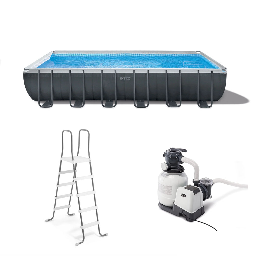 24' x 12' x 52 Rectangular Frame Swimming Pool Set with Pump N101