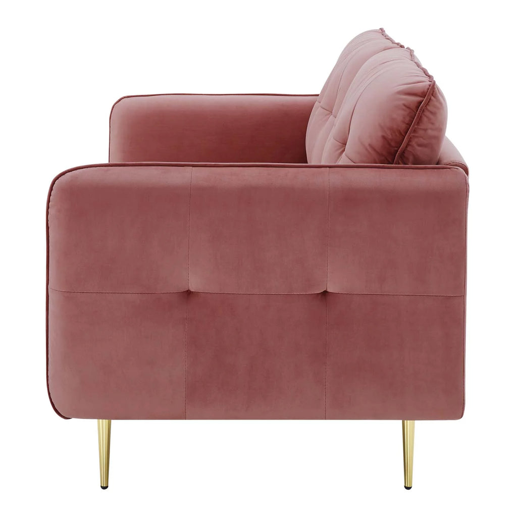Pink Velvet Tufted Sofa P296