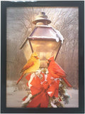 15.7-Inch Battery-Operated 3D LED Christmas Cardinals Lamp Post Art Décor I115965