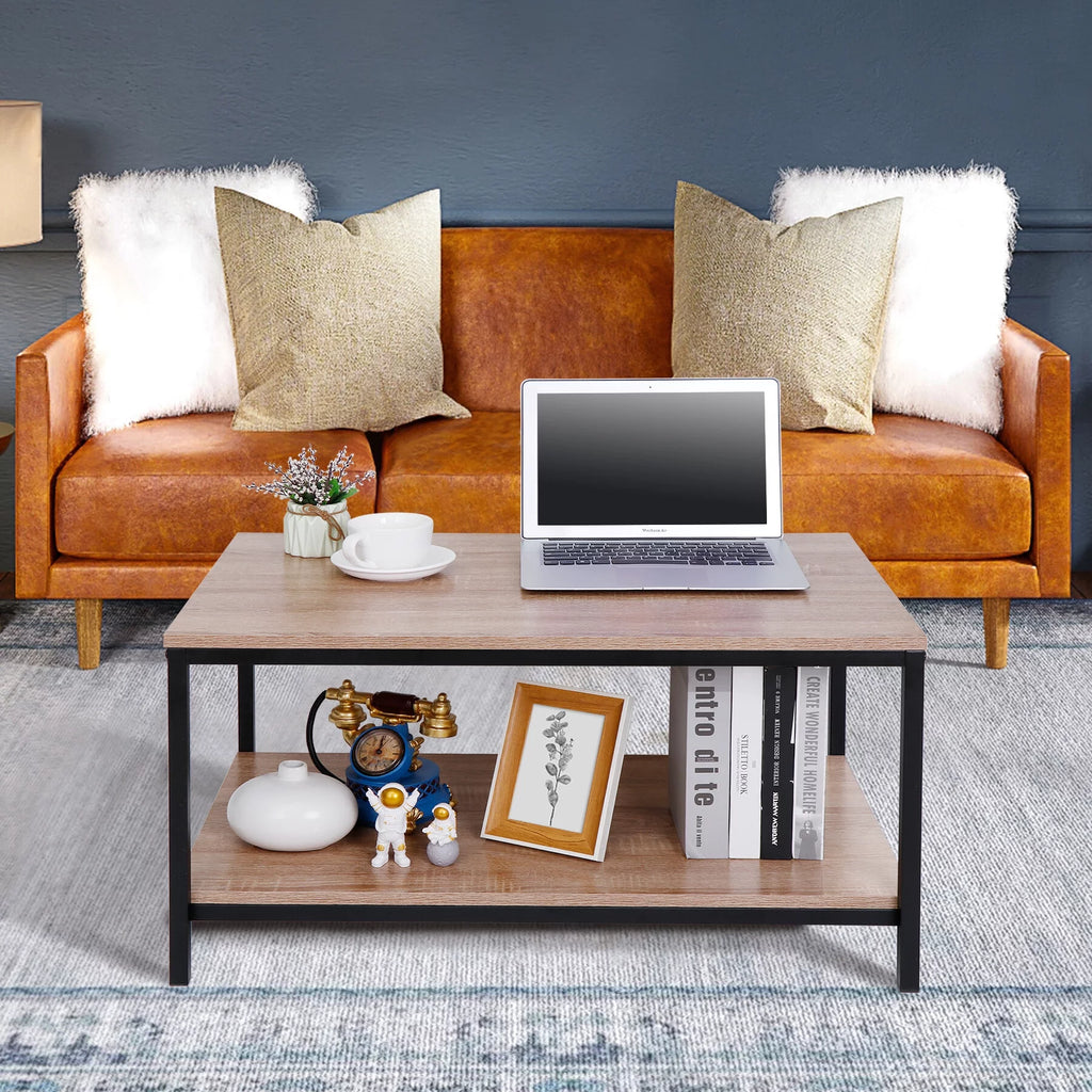 Rectangular 2-Tier Storage Coffee Table V54063