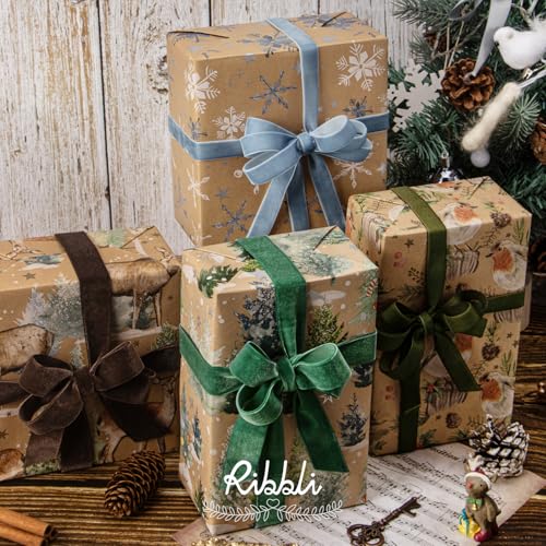 4 Rolls 30 x 120 inch Brown Kraft Christmas Wrapping Paper Y602803