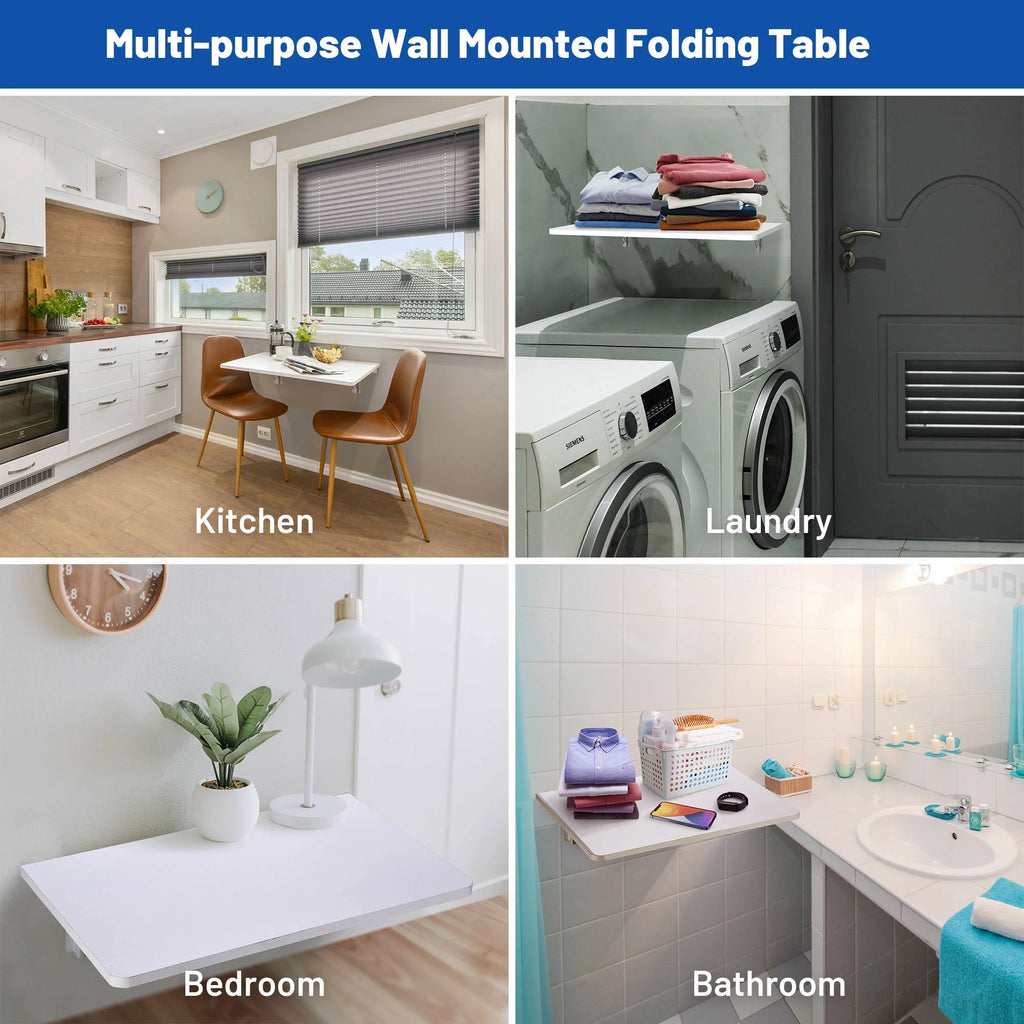 Wall Mounted Floating Folding Desk White T68105