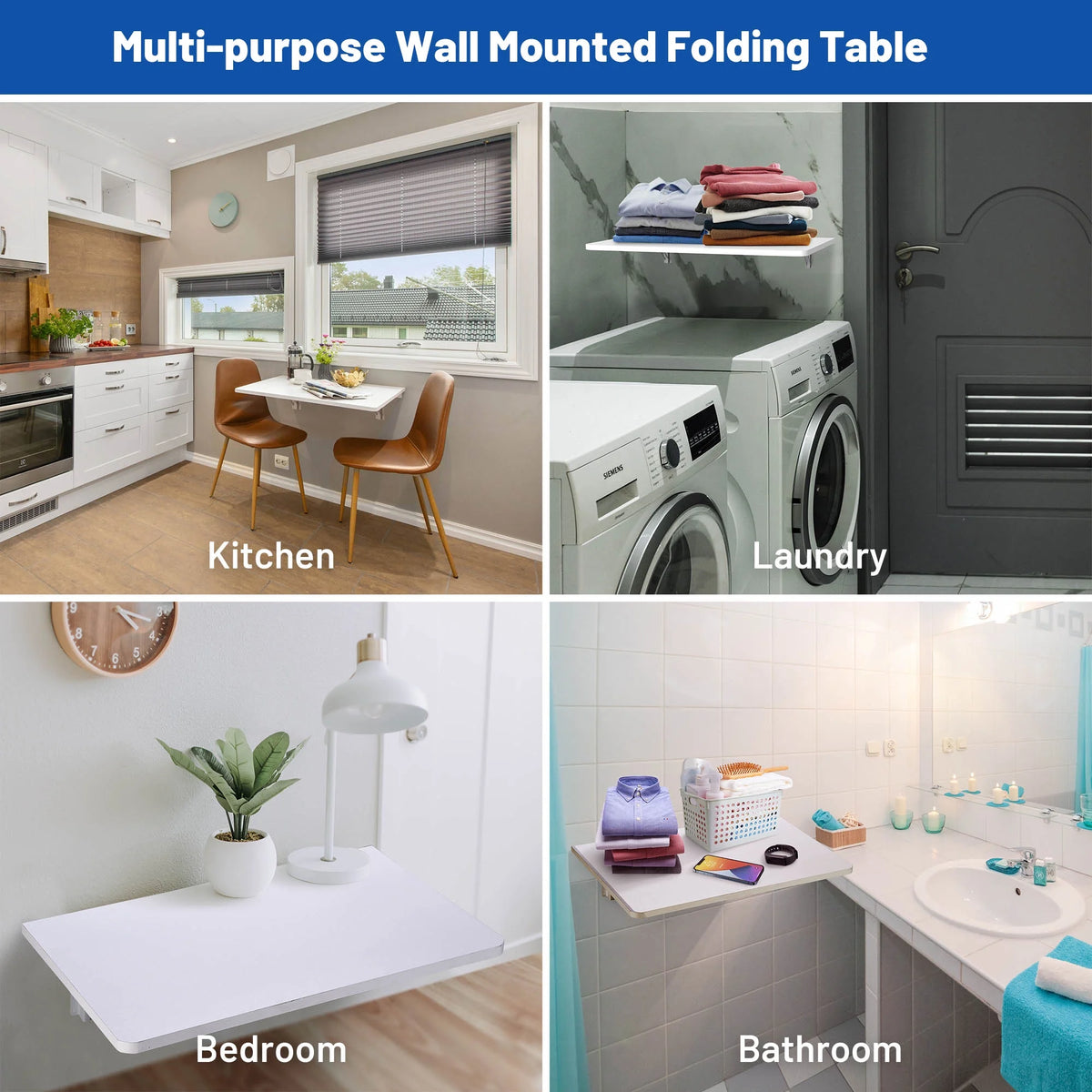 Wall Mounted Floating Folding Desk White T68105