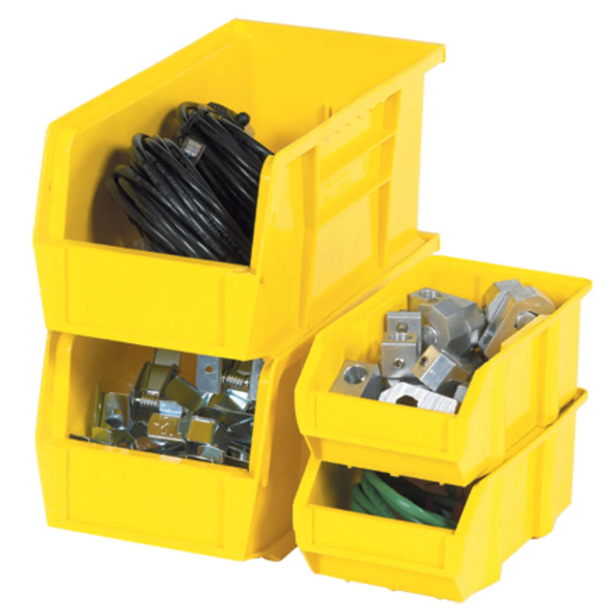 Plastic Stack & Hang Bin Boxes Yellow 6/Case P972620