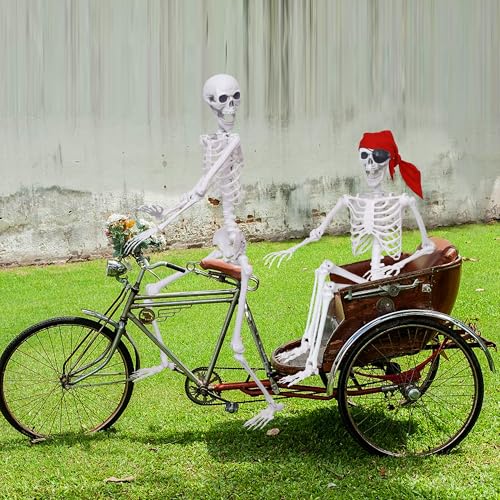 2 Pack 5.4Ft Posable Life Size Skeleton Decorations J486