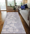Abstract Silver Gray White Rug X64331