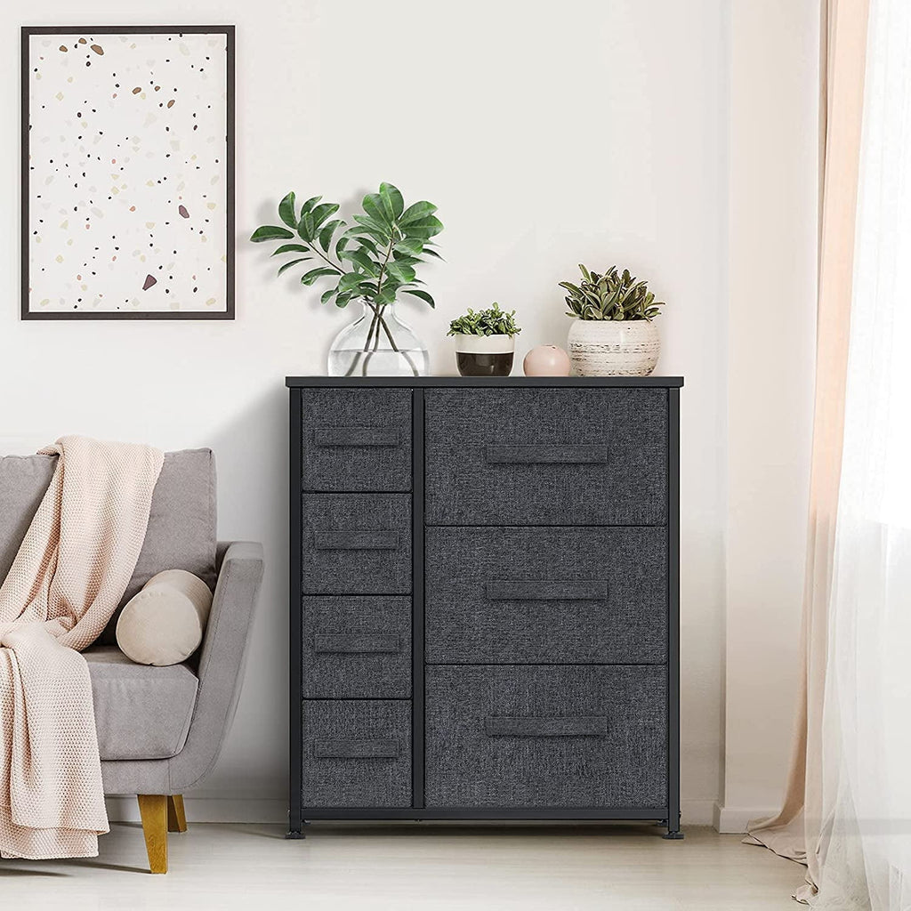 7 Drawer Fabric Dresser with Steel Frame B410
