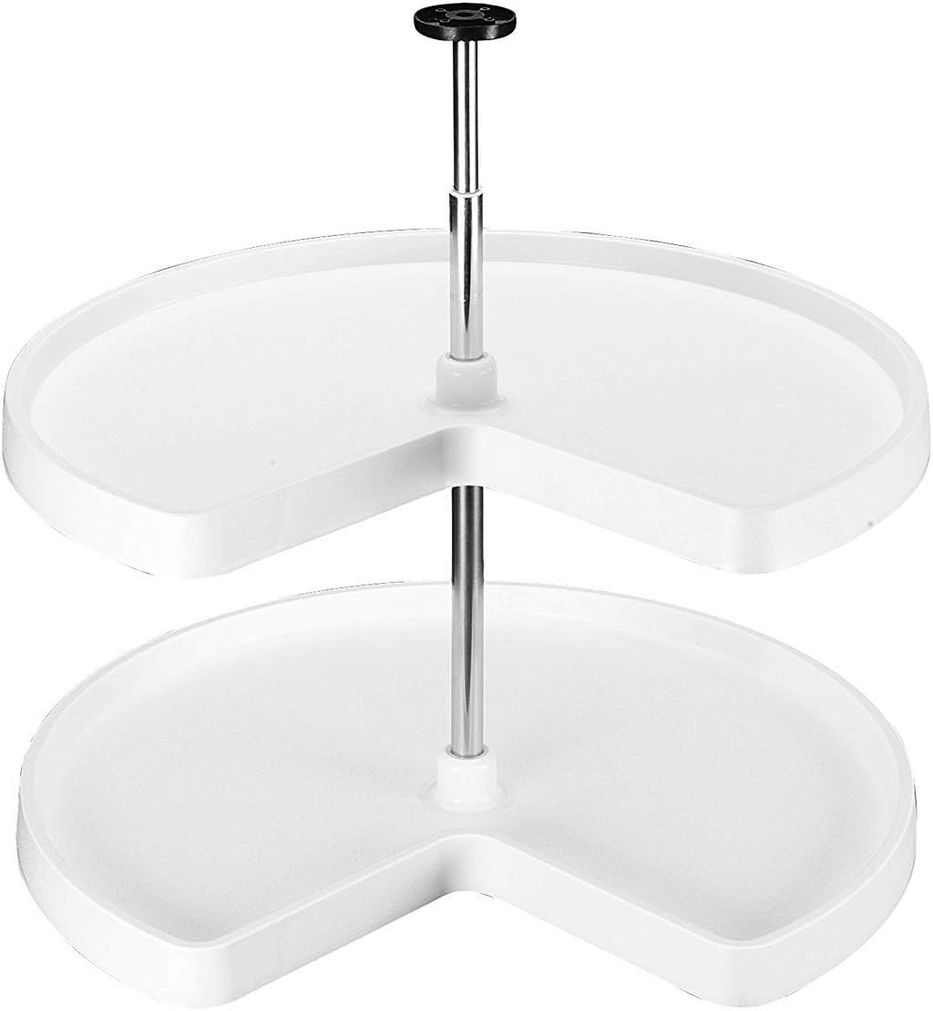 White Polymer 2-Shelf Lazy Susan M249