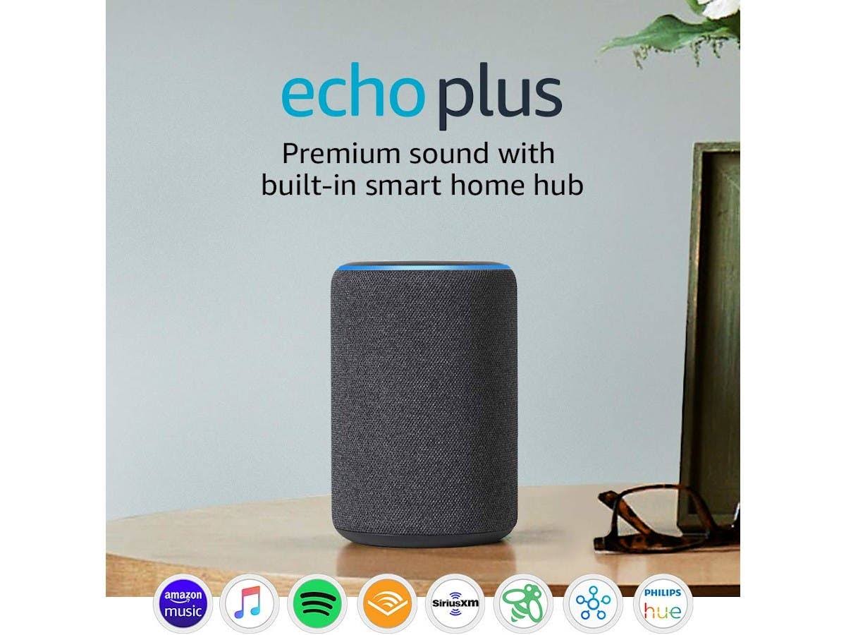 Charcoal Smart Speaker with Built-In Smart Home Hub D737310