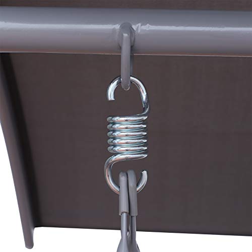 2 Person Porch Swing with Stand, Canopy, Storage Table, Cup Holders, Cushions, Dark Blue R827394