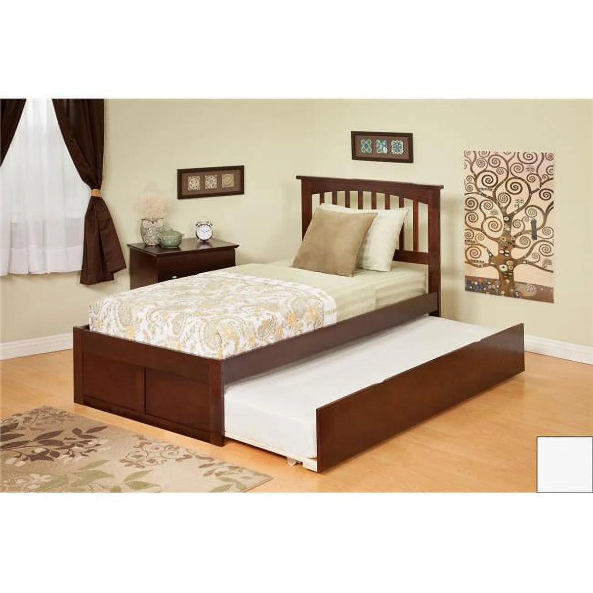 Twin Bed with Flat Panel Footboard and Trundle H855389