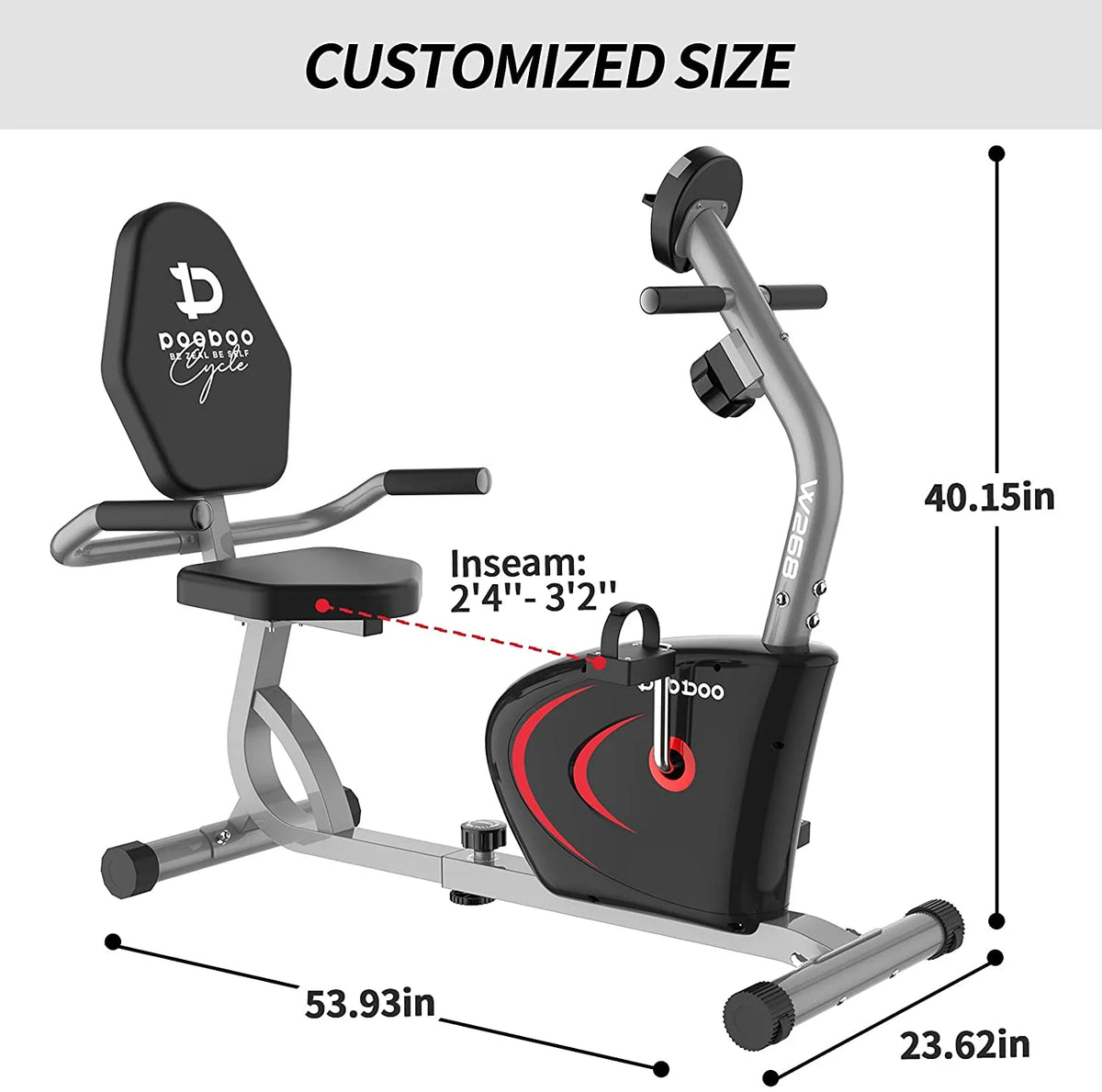 Recumbent Exercise Bike Magnetic Resistance P35921