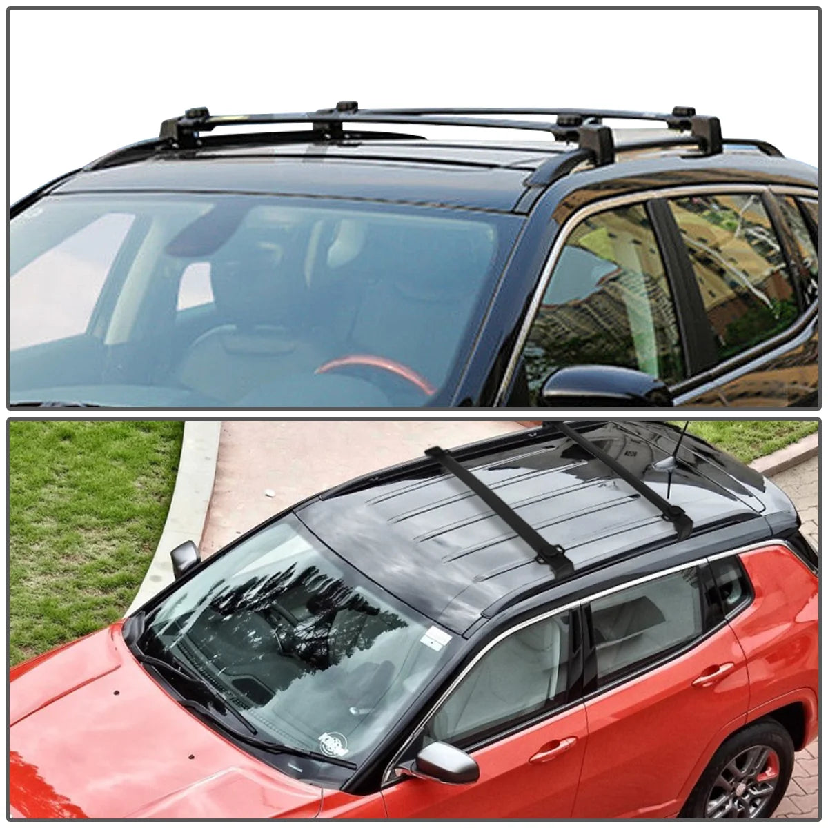 Roof Top Rack Rail Aluminum Cross Bar Cargo Carrier W53789