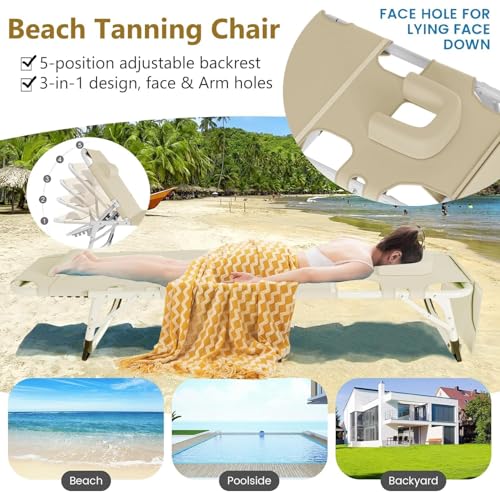 4-in-1 Folding Heavy Duty Chaise with 500LB Load Capacity B6881