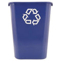 Large Plastic Deskside Recycle Container 41.25 qt Blue Q814837