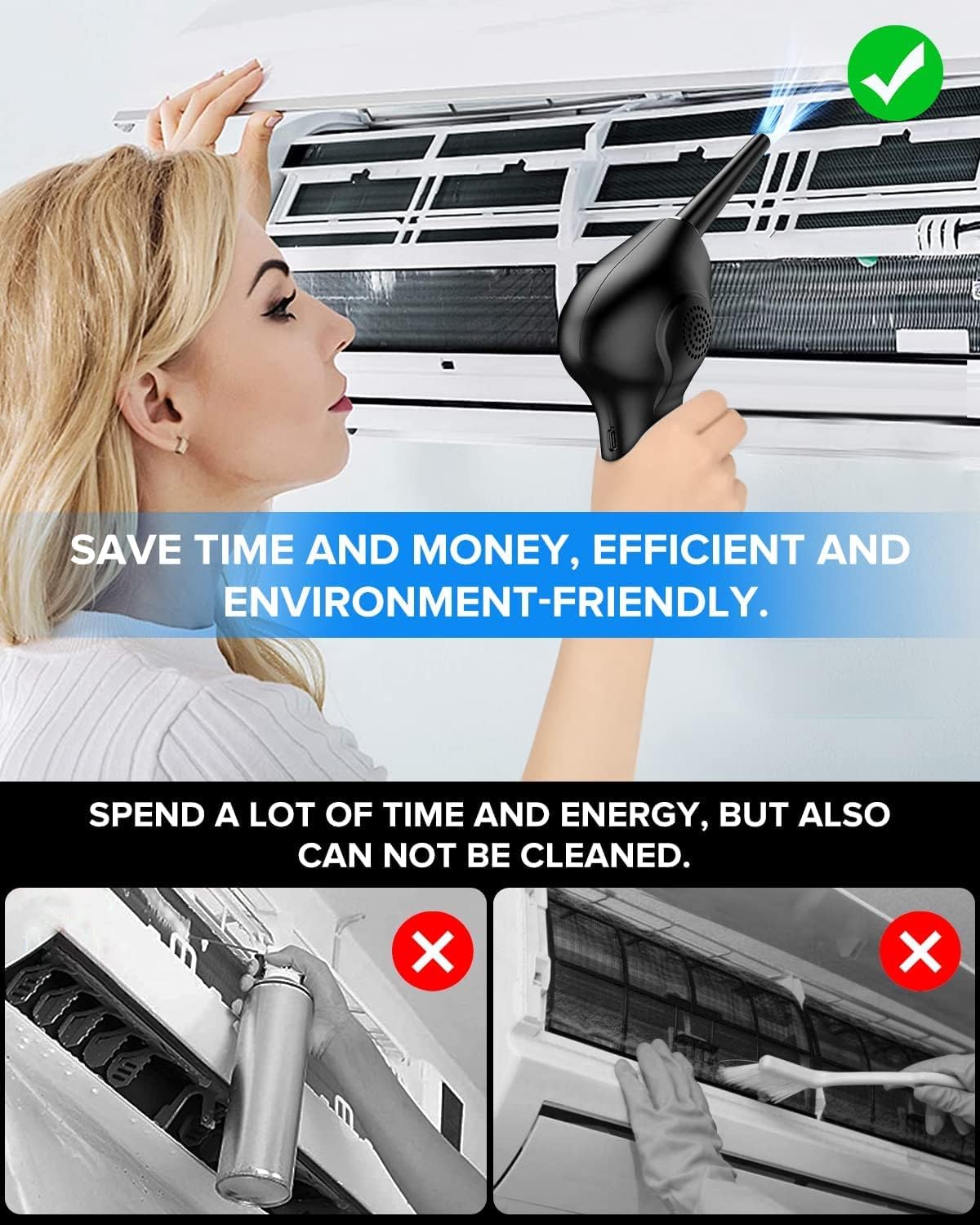 Cordless Electric Air Duster with 40000RPM Motor A9327