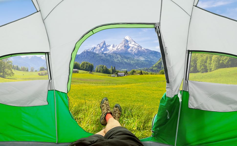 8 Person Weather Resistant Camping Tent with Carry Bag N338471