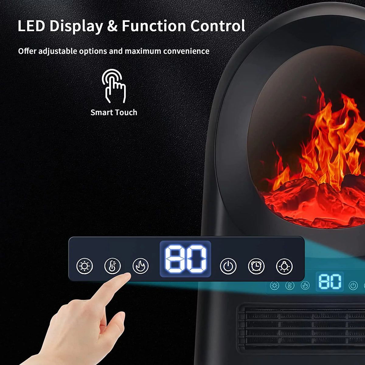 1500W Ceramic Electric Space Heater with Thermostat and Oscillation S353