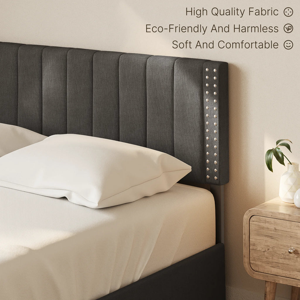 Full Light Grey Bed Frame with 4 Storage Drawers E46650