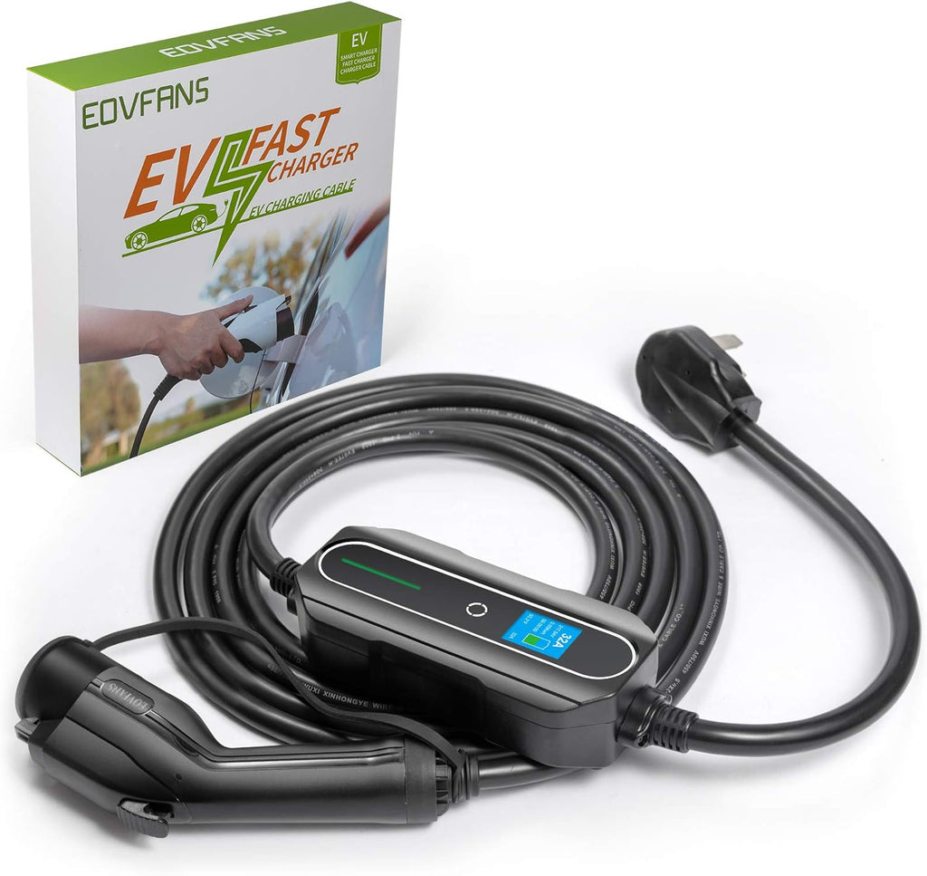 Portable EV Charger, NEMA14-50 220V-240V, 32 Amp Level 2 J1772 Charging Cable (Black) B747