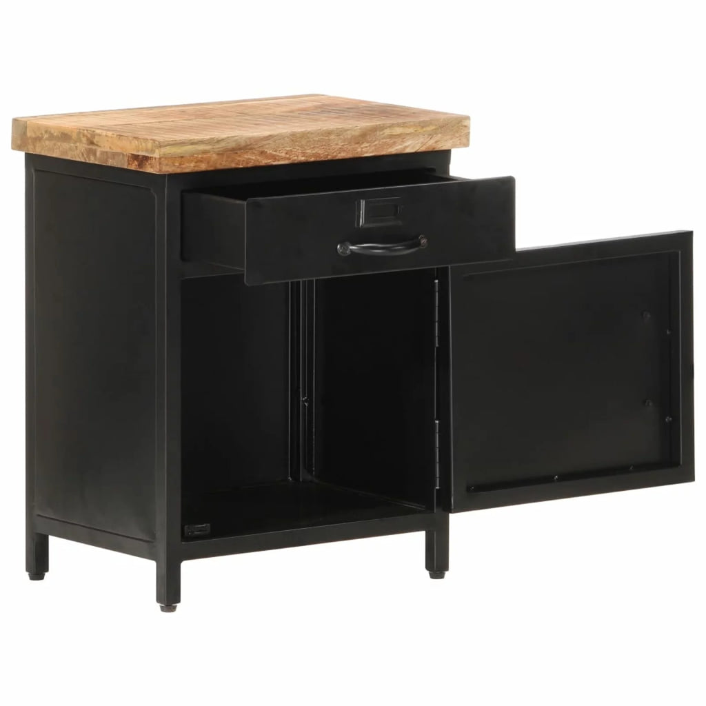 Mango Wood Bedside Cabinet with Storage Drawer L430267
