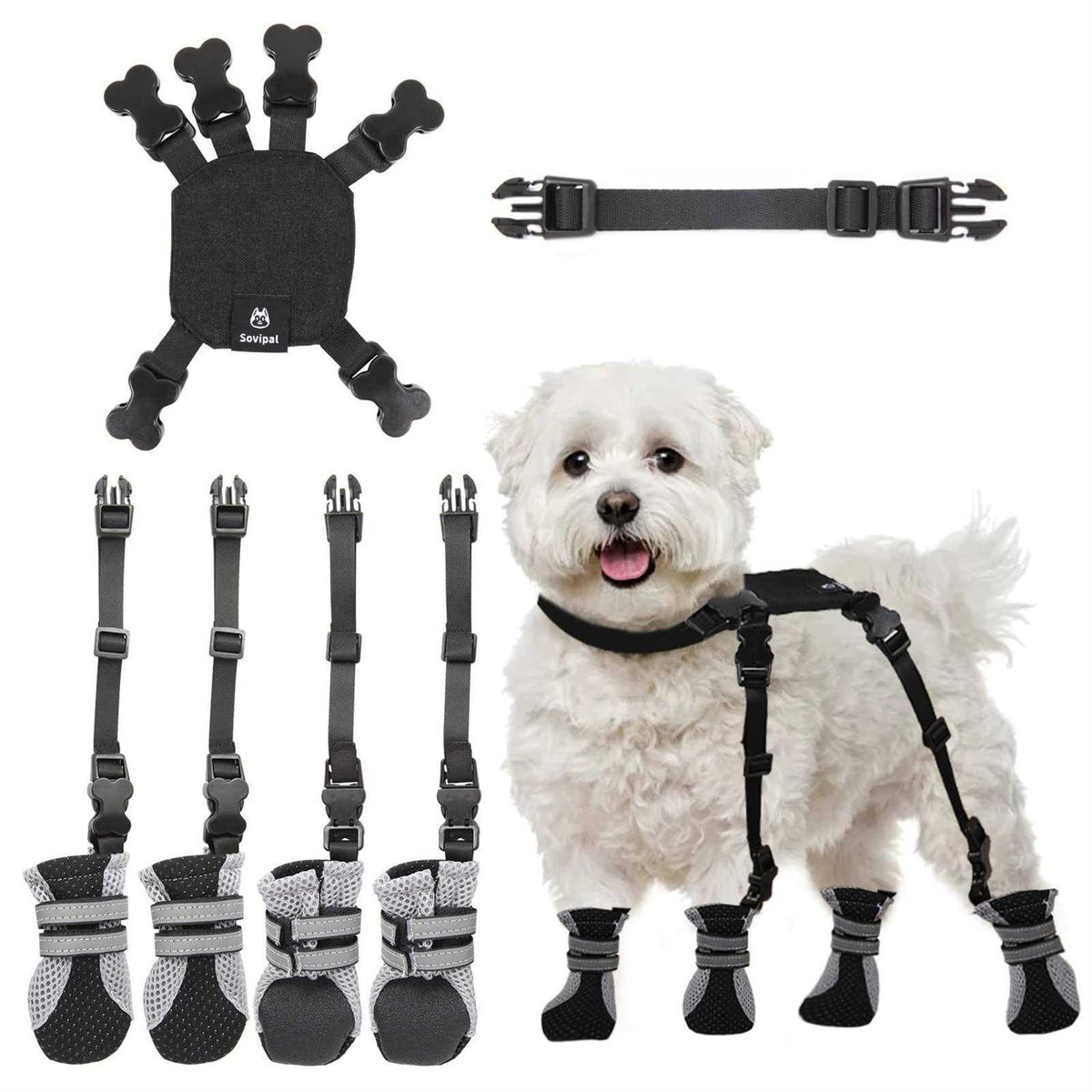 Dog Boots with Buckle Straps and Weatherproof B11816