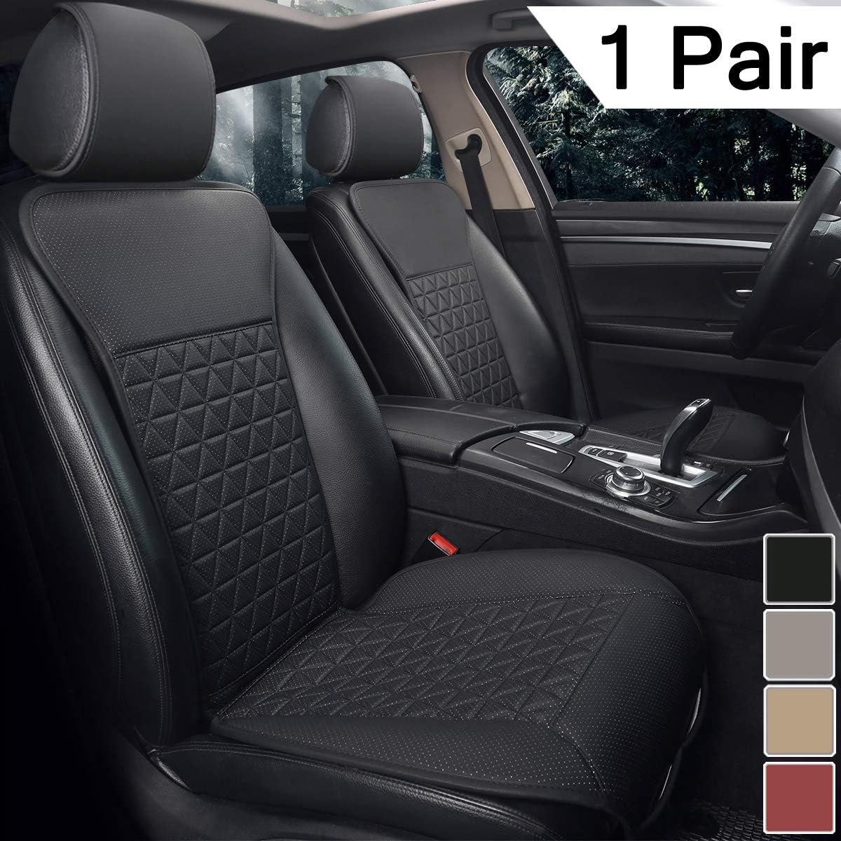Beige PU Car Seat Covers for Front Seats T4459