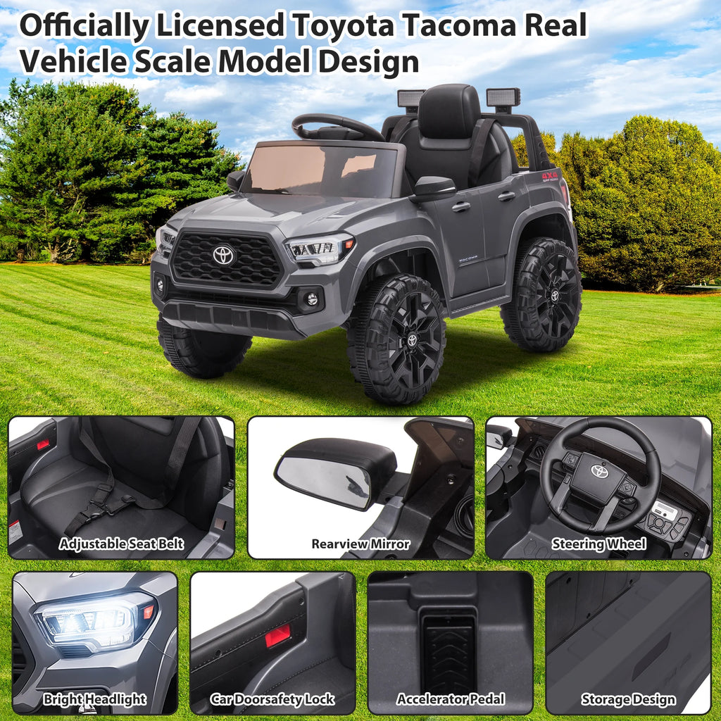12V Battery Powered Ride on Truck with Remote Control, Gray O49957