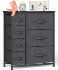 7 Drawer Fabric Dresser with Steel Frame B410