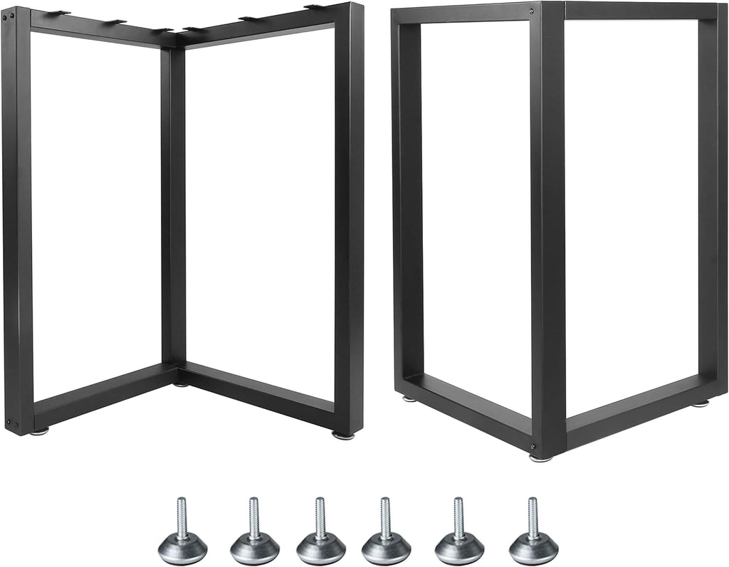 Set of 2 Metal Table Legs 28 Inch Height 18 Inch Wide with 4 Casters B6287