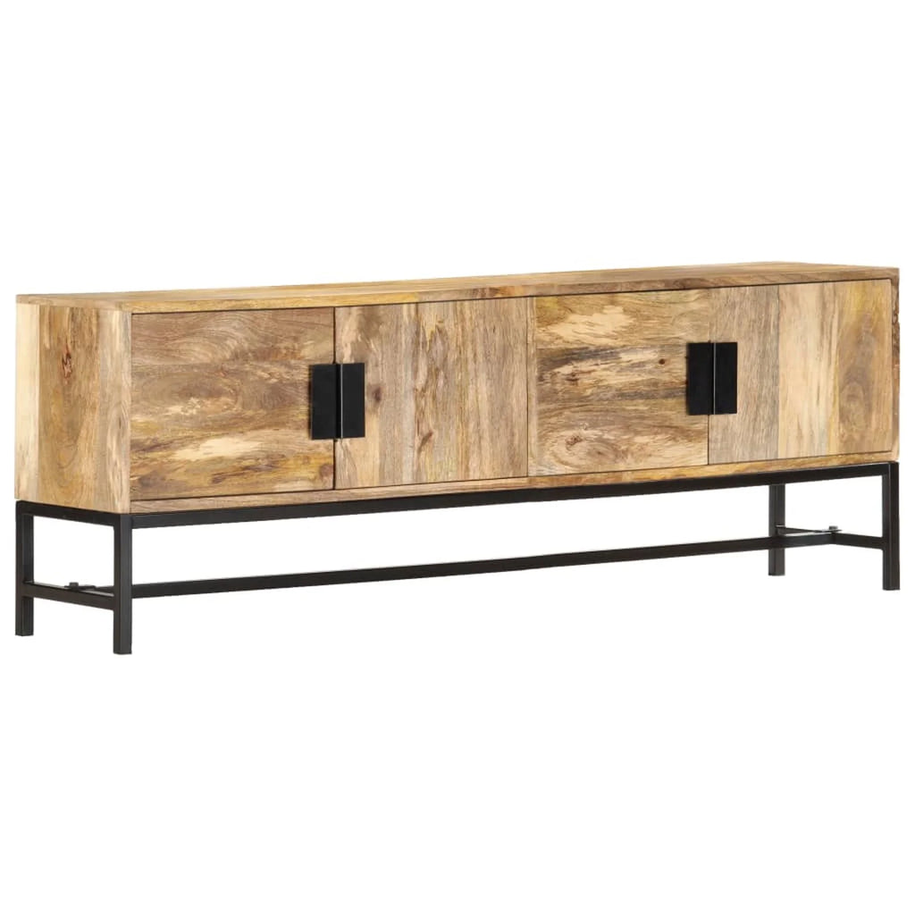 Mango Wood TV Cabinet with 4 Doors Steel Legs C5663