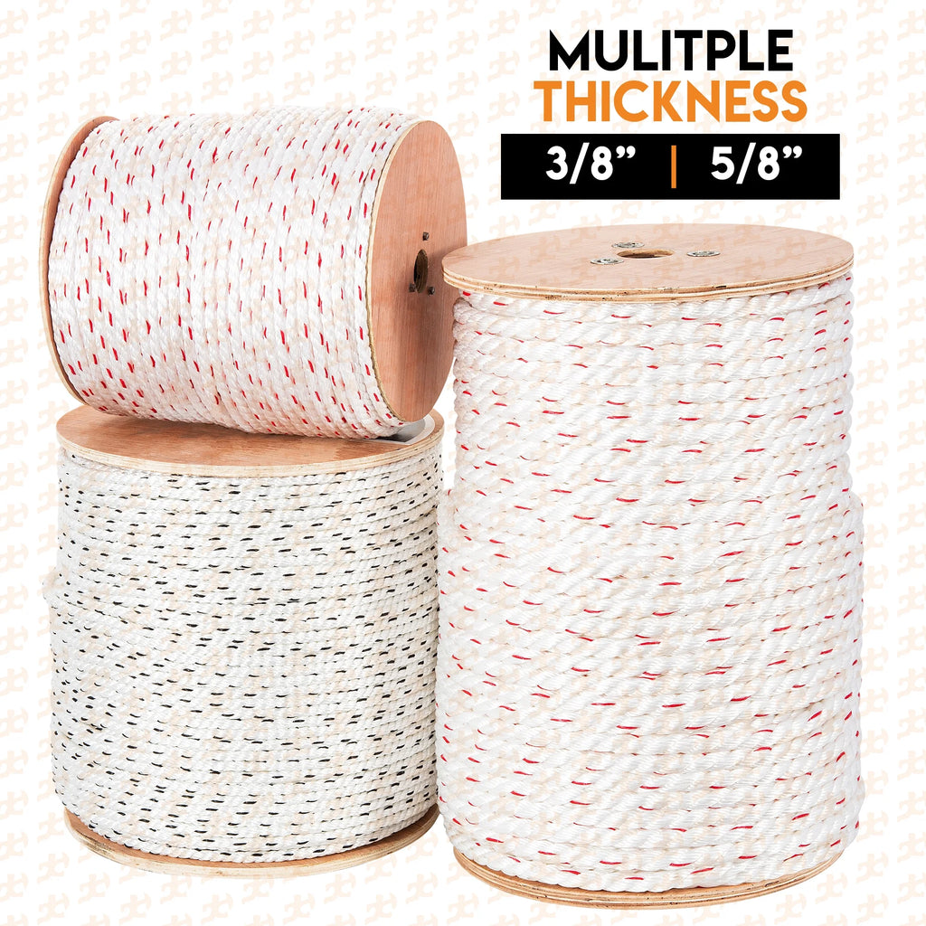 3 Strand Safety Rope 3/8 In. x 600 Ft. UV Coated Polypropylene Rope M21959