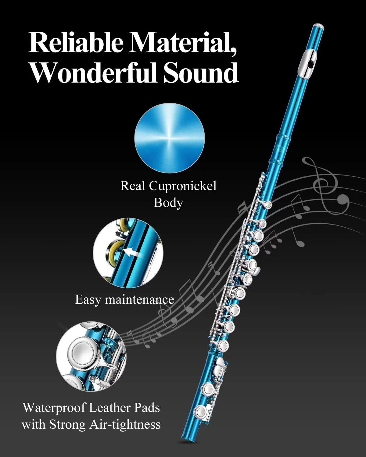 16 Key Closed Hole C Flute with Case and Stand W53083