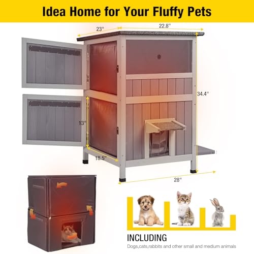 Outdoor Cat House Insulated Weatherproof Cat Shelter M373131