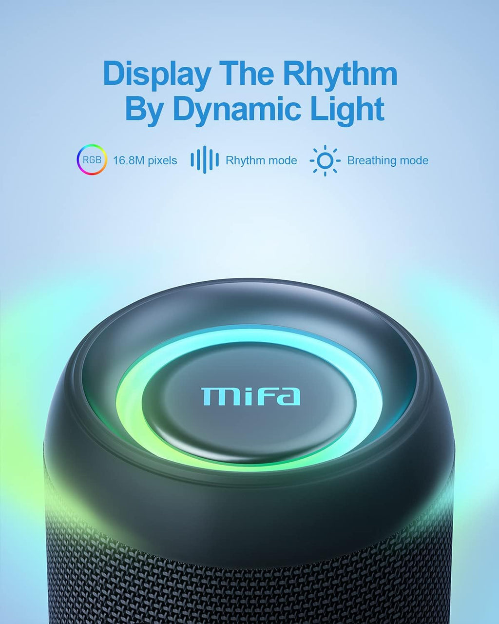 Bluetooth Speaker, Wireless Portable, 60W, IPX7 Waterproof, 24H Playtime, RGB Lights, Built-in Mic, with Protective Hardshell Case B435810