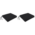 Black Rectangular Outdoor Chair Pad Seat Cushion with Ties, 2 Pack Y2032