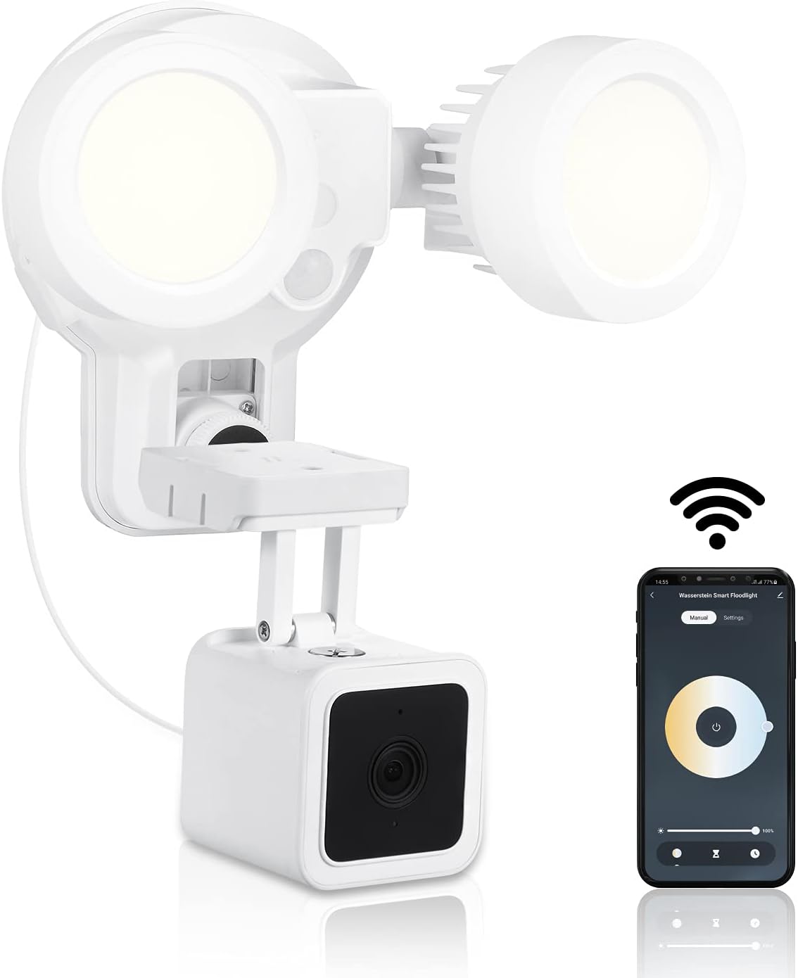 3-in-1 Wired Smart Floodlight, Charger and Mount with Motion Sensor and Timer Control X89300