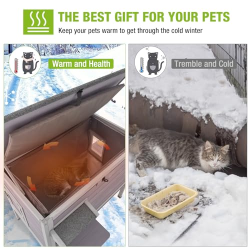 Outdoor Cat House Insulated Weatherproof Cat Shelter M373131