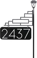 Extra Large Reflective Yard Address Sign with Solar Light - 6 Numbers - 47 Pole U19724