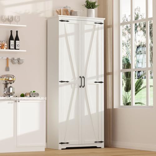 Brown 72" Tall Storage Cabinet with 6 Adjustable Shelves B721649