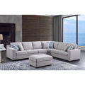 Light Gray Fabric Modular Corner Sectional Sofa with Ottoman K233