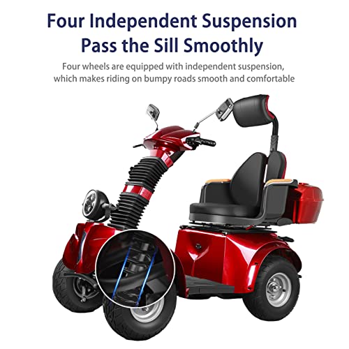 Heavy Duty 4 Wheels All Terrain Electric Mobility Scooter, 1000W Motor, Fat Tire, 500lbs Capacity, 31-36 Miles Range C544694