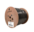RG11 Coaxial Cable Tri Shield 14AWG Outdoor Direct Burial Gel Flooded Weather Resistant 500 ft Black Jacket U66156