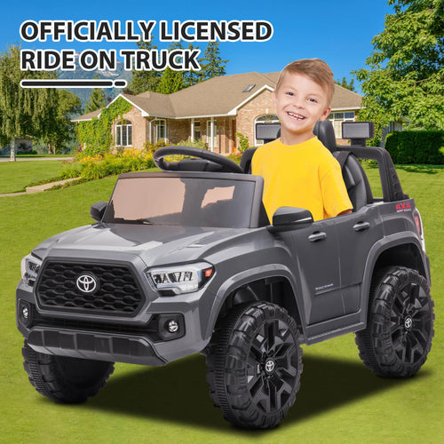 12V Battery Powered Ride on Truck with Remote Control, Gray O49957