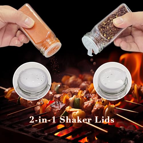 24 Pcs 4oz Glass Spice Jars with Acacia Wood Shaker Lids C96240